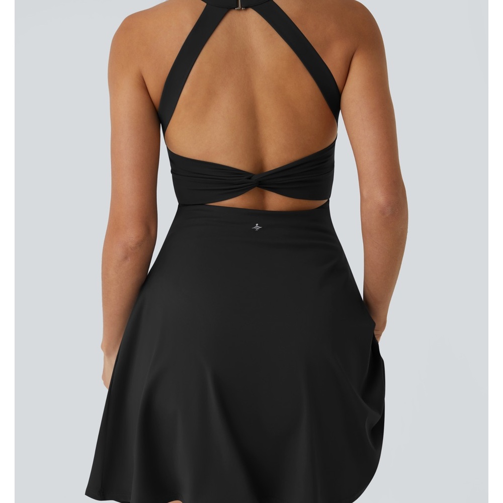 HALARA Black Backless Dress